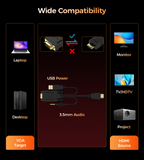 Computer Cables & Adapters: Choetech HV-001 HDMI to VGA 1.8m