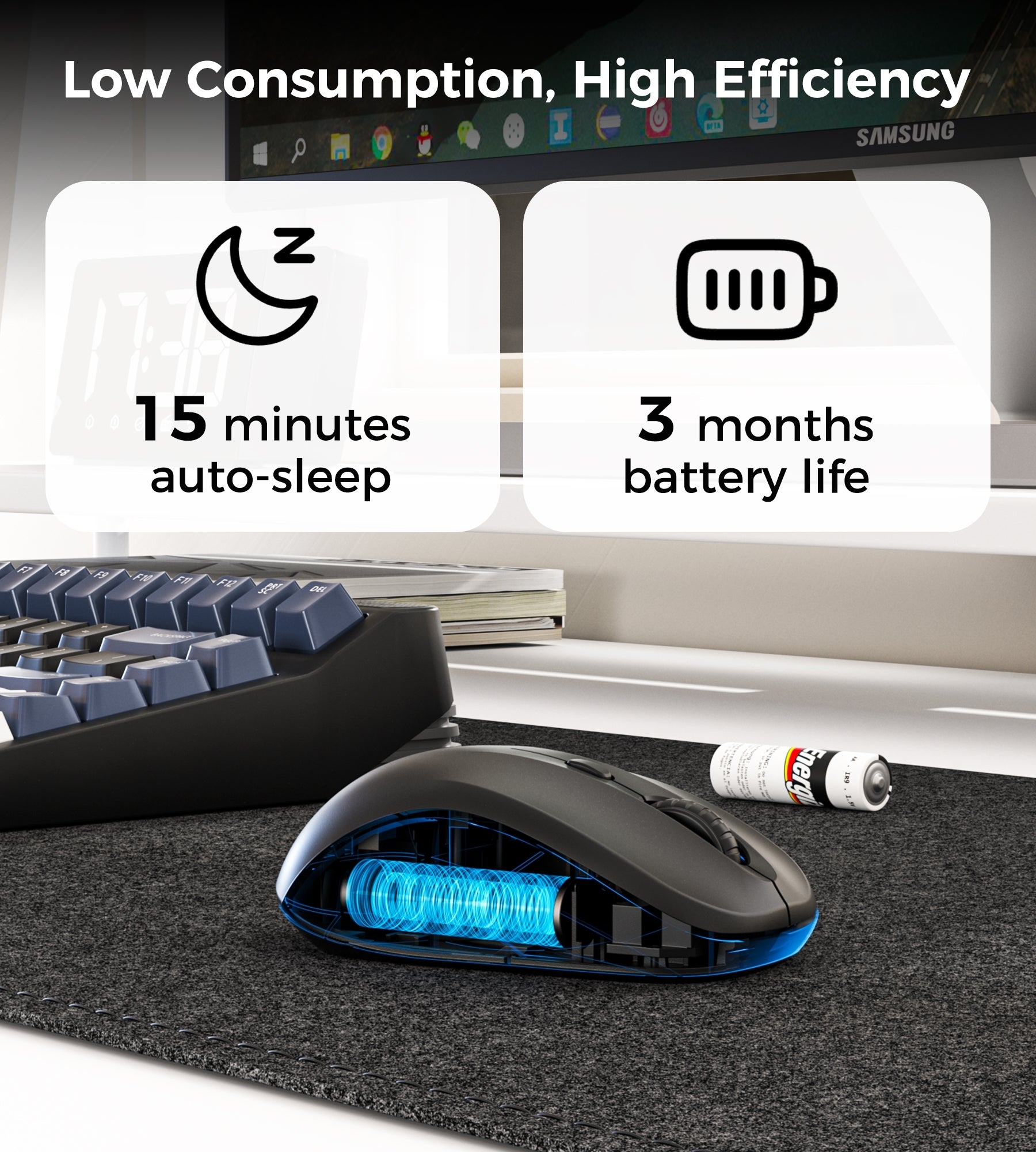 Mouse & Accessories: Choetech KB-002-BK 3-Level Adjustable 1600 DPI Wireless Mouse (Black)