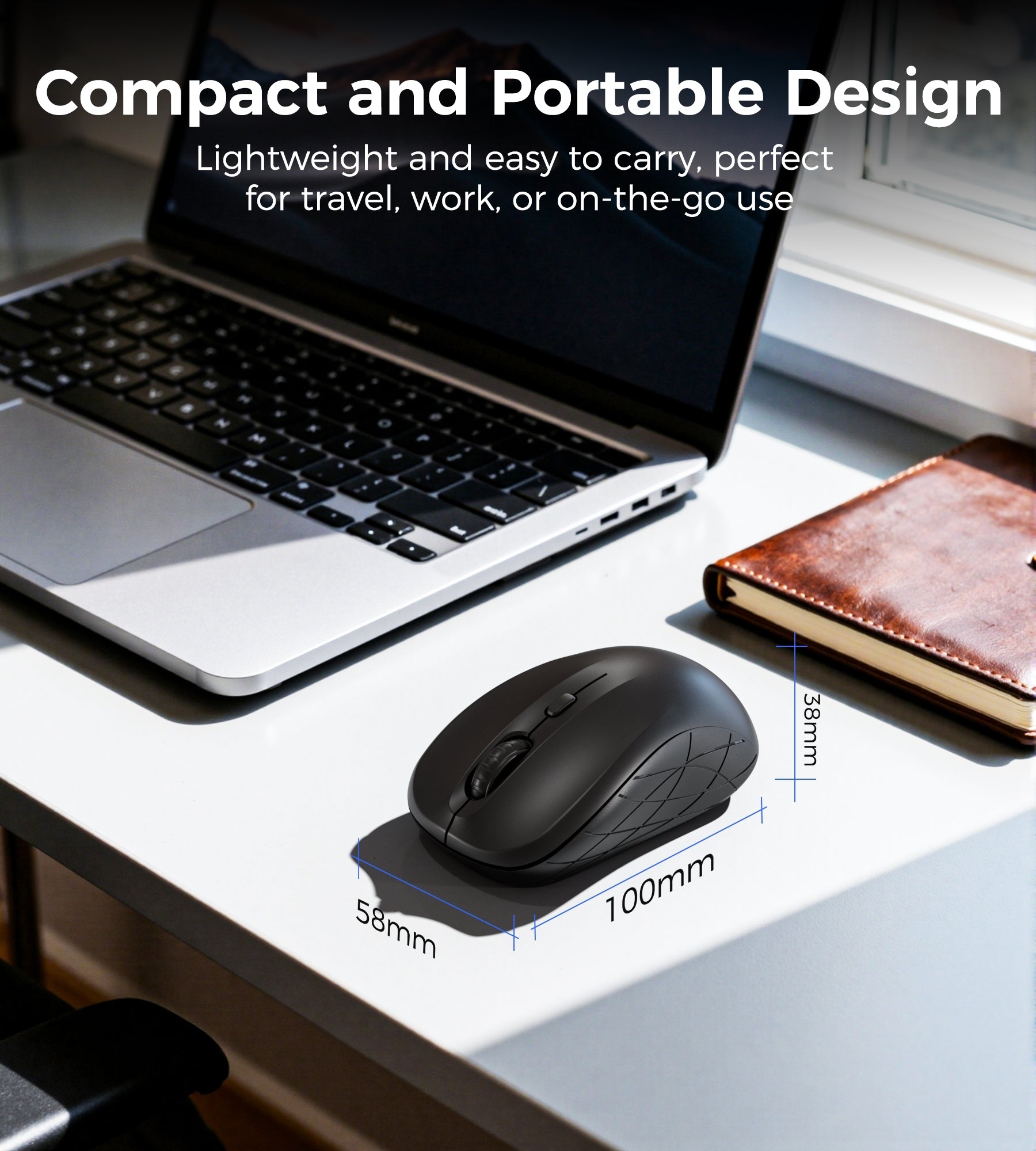 Mouse & Accessories: Choetech KB-002-BK 3-Level Adjustable 1600 DPI Wireless Mouse (Black)
