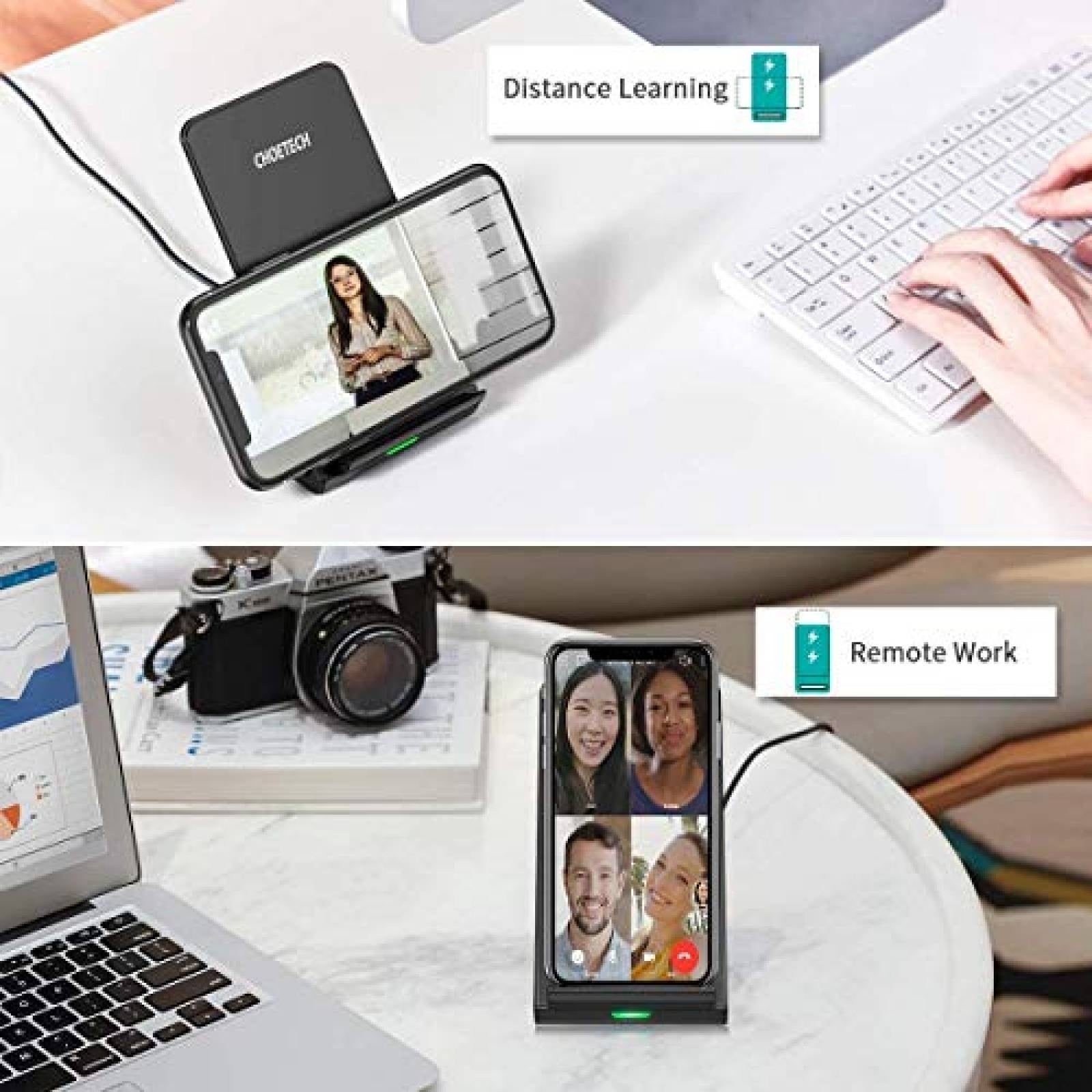 Phone Chargers: CHOETECH MIX00087 (T524S+T511S) Qi 10W/7.5W Fast Wireless Charging Stand and Pad