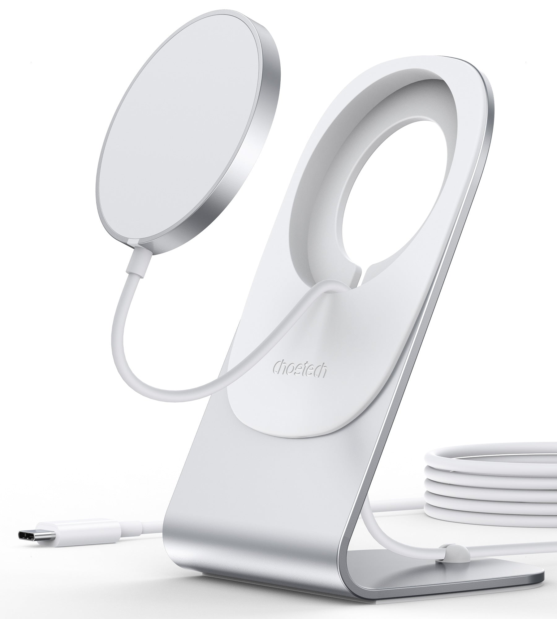Phone Chargers: CHOETECH MIX00117SL Magasafe Fast Wireless Charger Stand Holder For iPhone 13/12 (H047+T517)