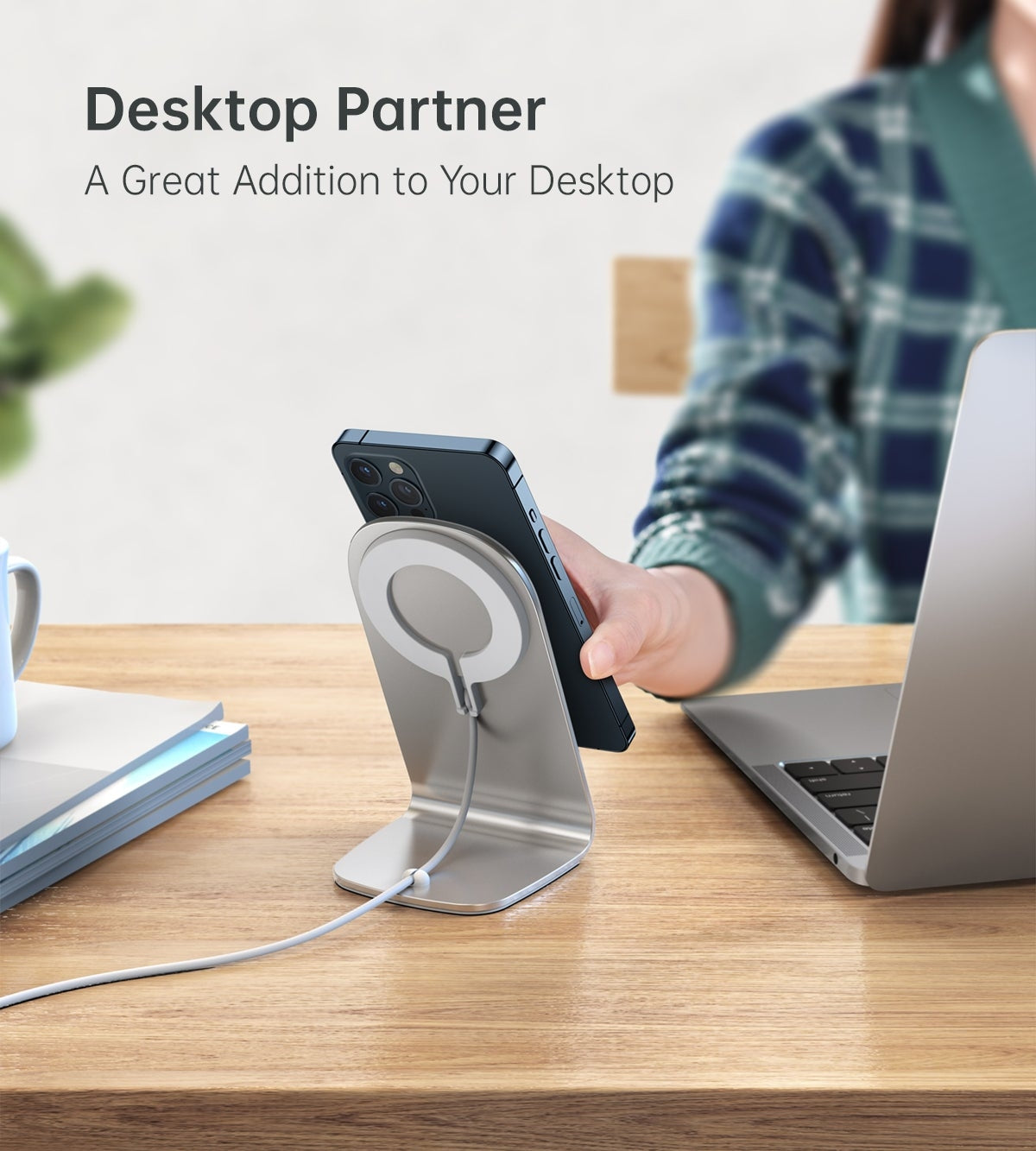 Phone Chargers: CHOETECH MIX00117SL Magasafe Fast Wireless Charger Stand Holder For iPhone 13/12 (H047+T517)