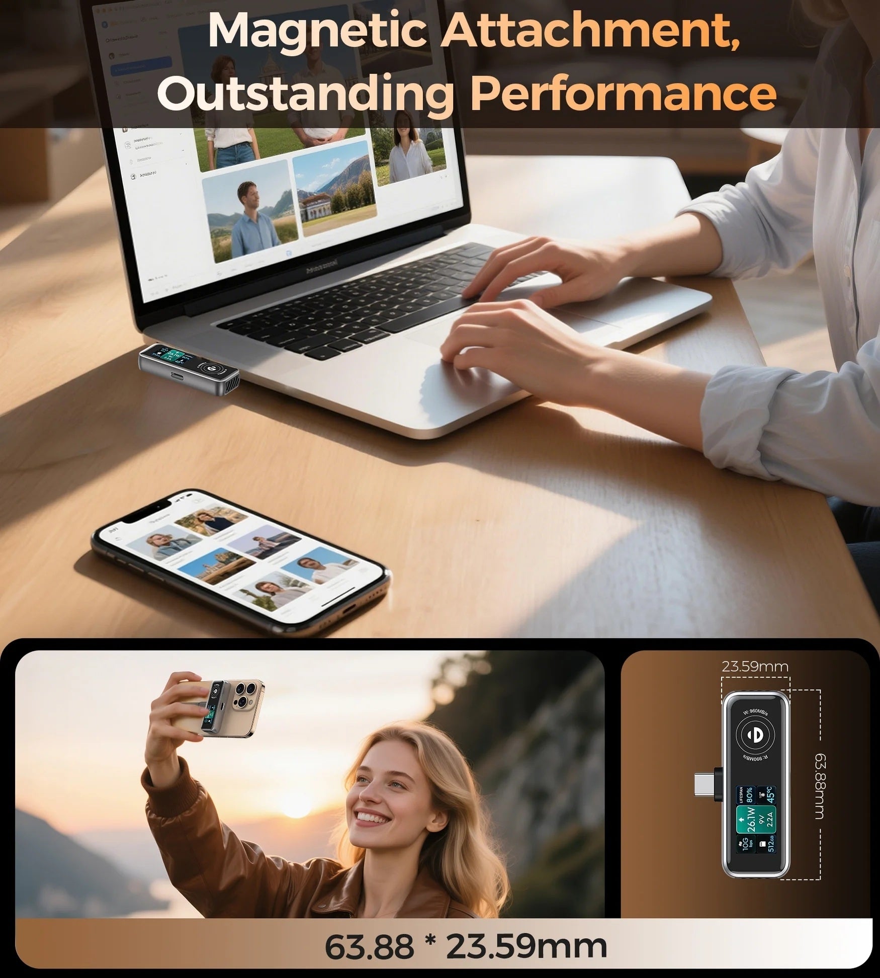 USB Flash Drives: CHOETECH MSE023 Mobile Phone 512GB Portable SSD 10Gbps, Cooling Fan, for Phone Use