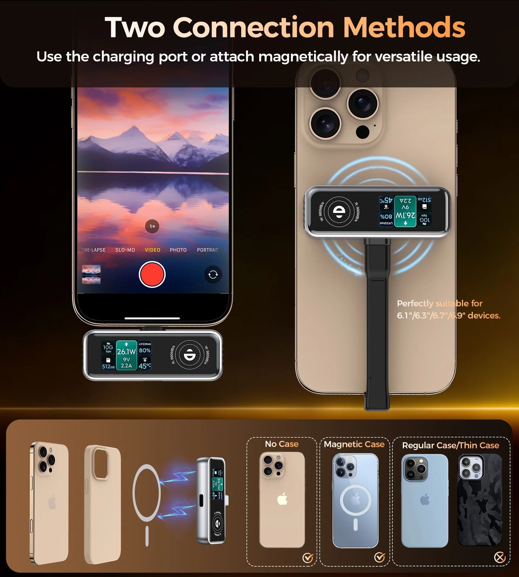 USB Flash Drives: CHOETECH MSE023 Mobile Phone 512GB Portable SSD 10Gbps, Cooling Fan, for Phone Use