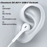 Phone Chargers: Choetech OC-A011 USB-C In-Ear Headphones 1.2m - White