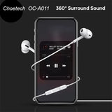 Phone Chargers: Choetech OC-A011 USB-C In-Ear Headphones 1.2m - White