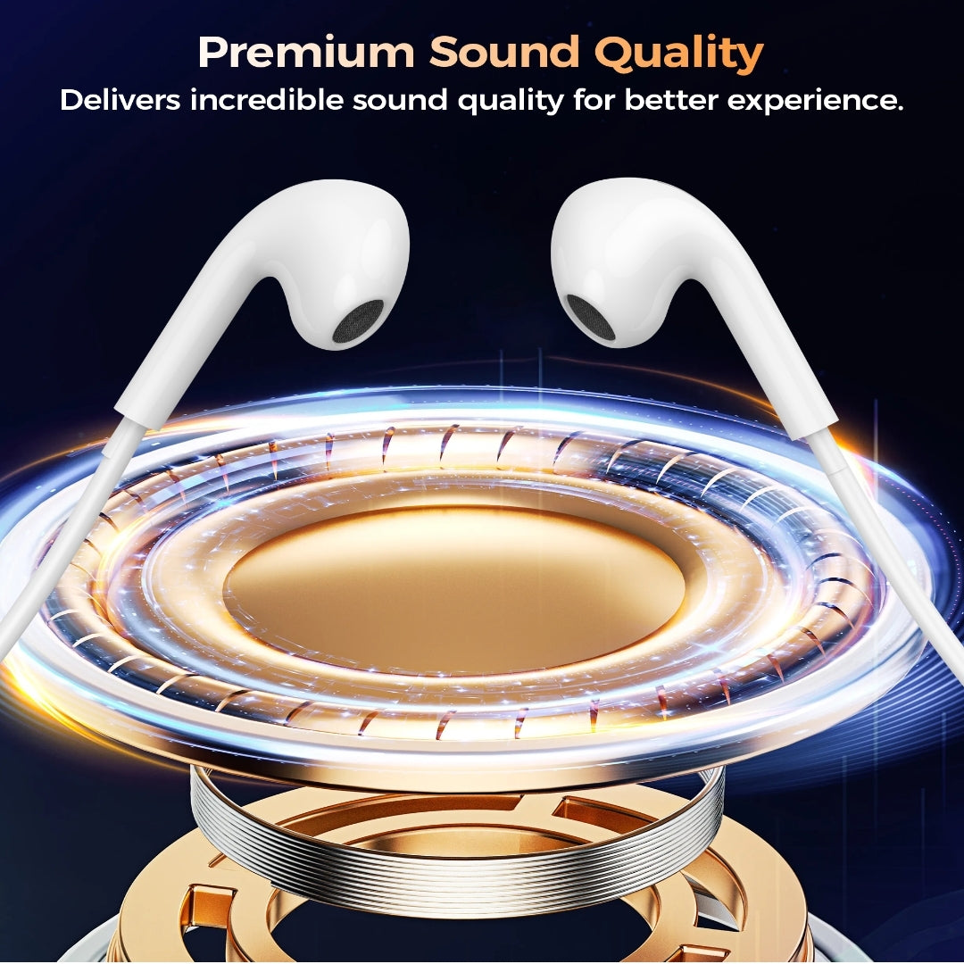 Choetech OC-A016 3.5mm lateral in ear Stereo sound Wired Headphones White
