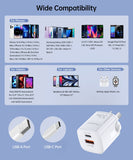 Power Banks & Chargers: CHOETECH PD5006 33W Dual Port Wall Charger