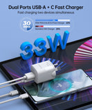 Power Banks & Chargers: CHOETECH PD5006 33W Dual Port Wall Charger