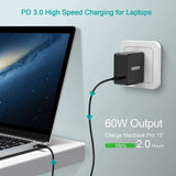Phone Chargers: CHOETECH Q4004 60W PD 3.0 Type-C Fast Charging Foldable Adapter USB-C Charger