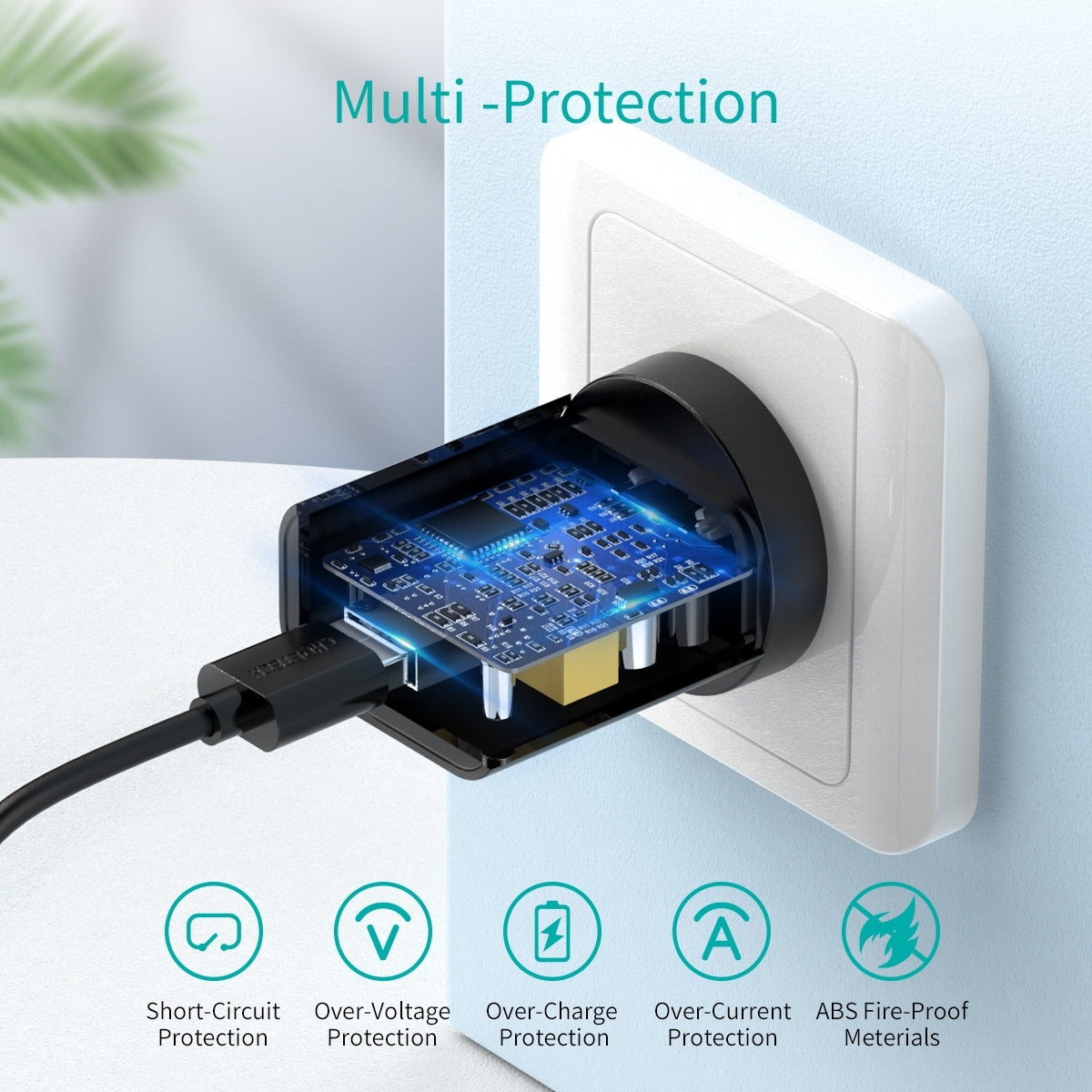 Phone Chargers: CHOETECH Q5003 18W QC Quick Charger (Black)