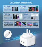 Phone Chargers: CHOETECH Q5008 PD 35W Dual USB-C Charger
