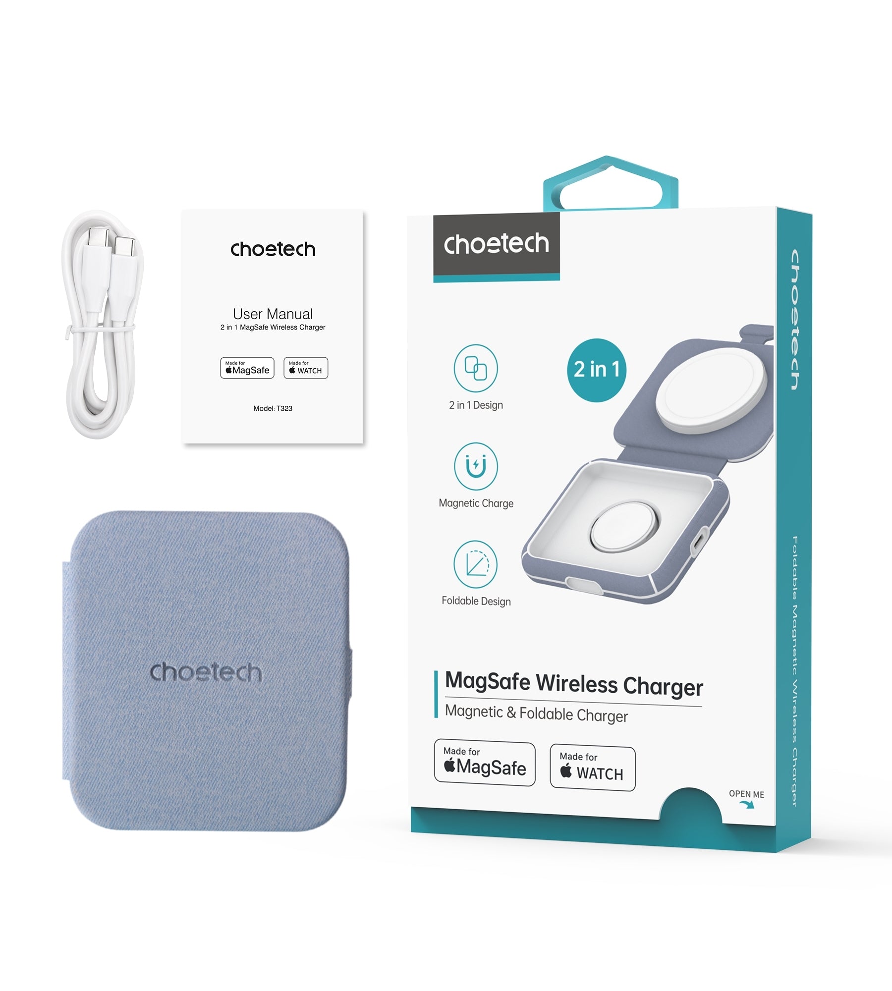 Phone Chargers: CHOETECH T323 2-in-1 Magsafe&MFI Wireless Charger