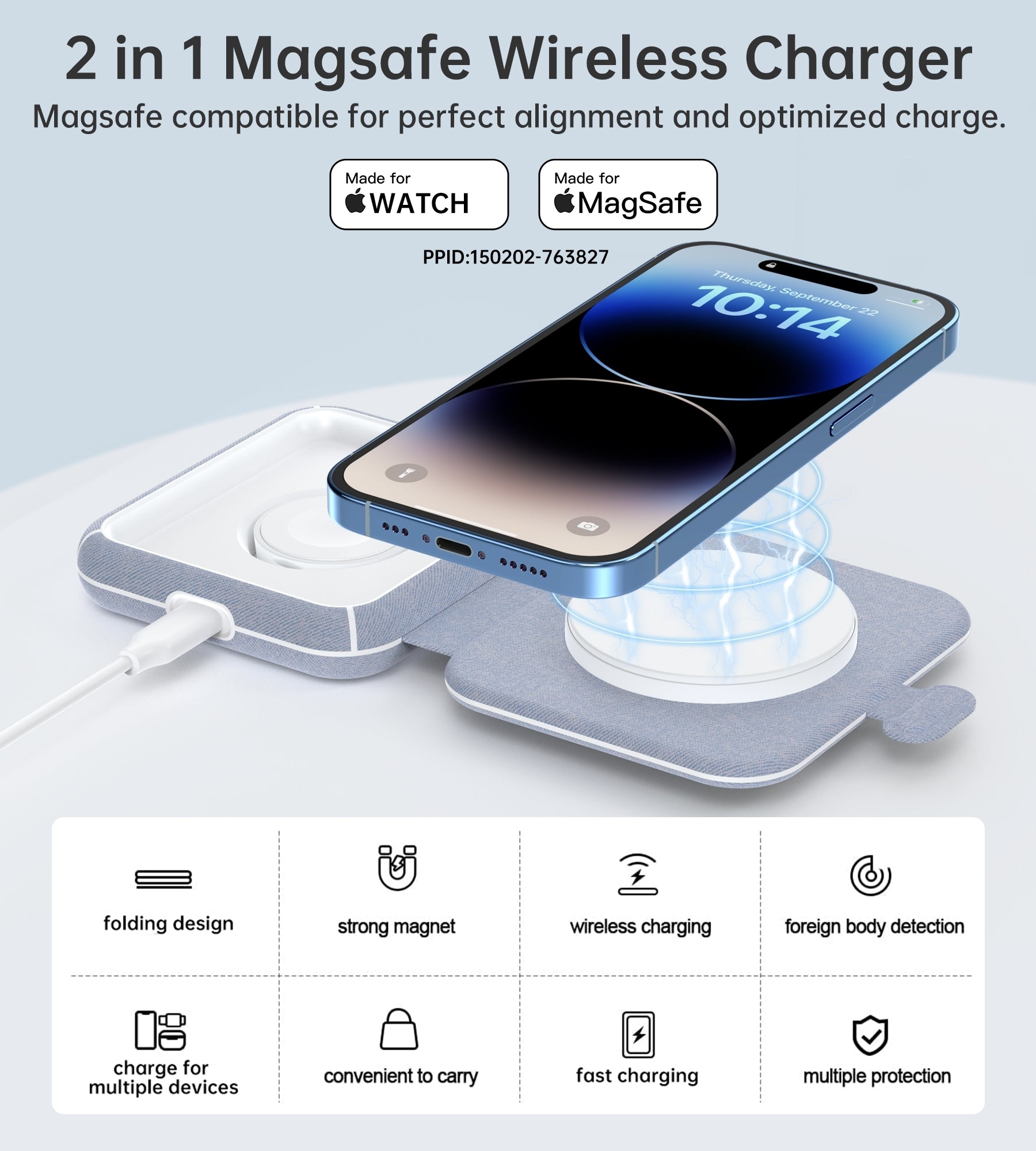 Phone Chargers: CHOETECH T323 2-in-1 Magsafe&MFI Wireless Charger