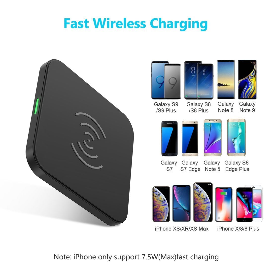 Phone Chargers: CHOETECH T511S 10W/7.5W Fast Wireless Charger Pad