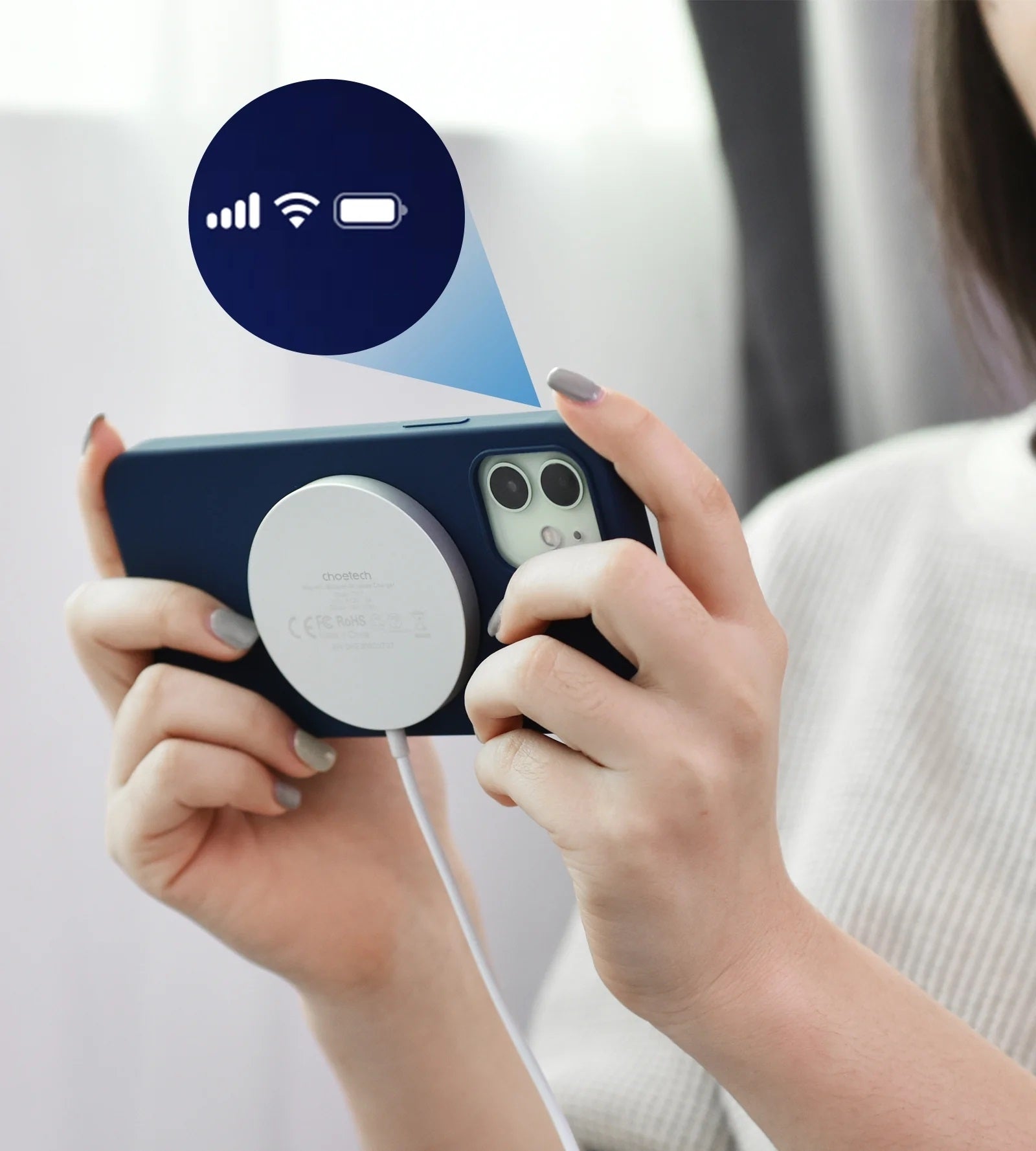 Phone Chargers: CHOETECH T518-F 15W Removable Wireless Magnetic Charger for iPhone12/13/14