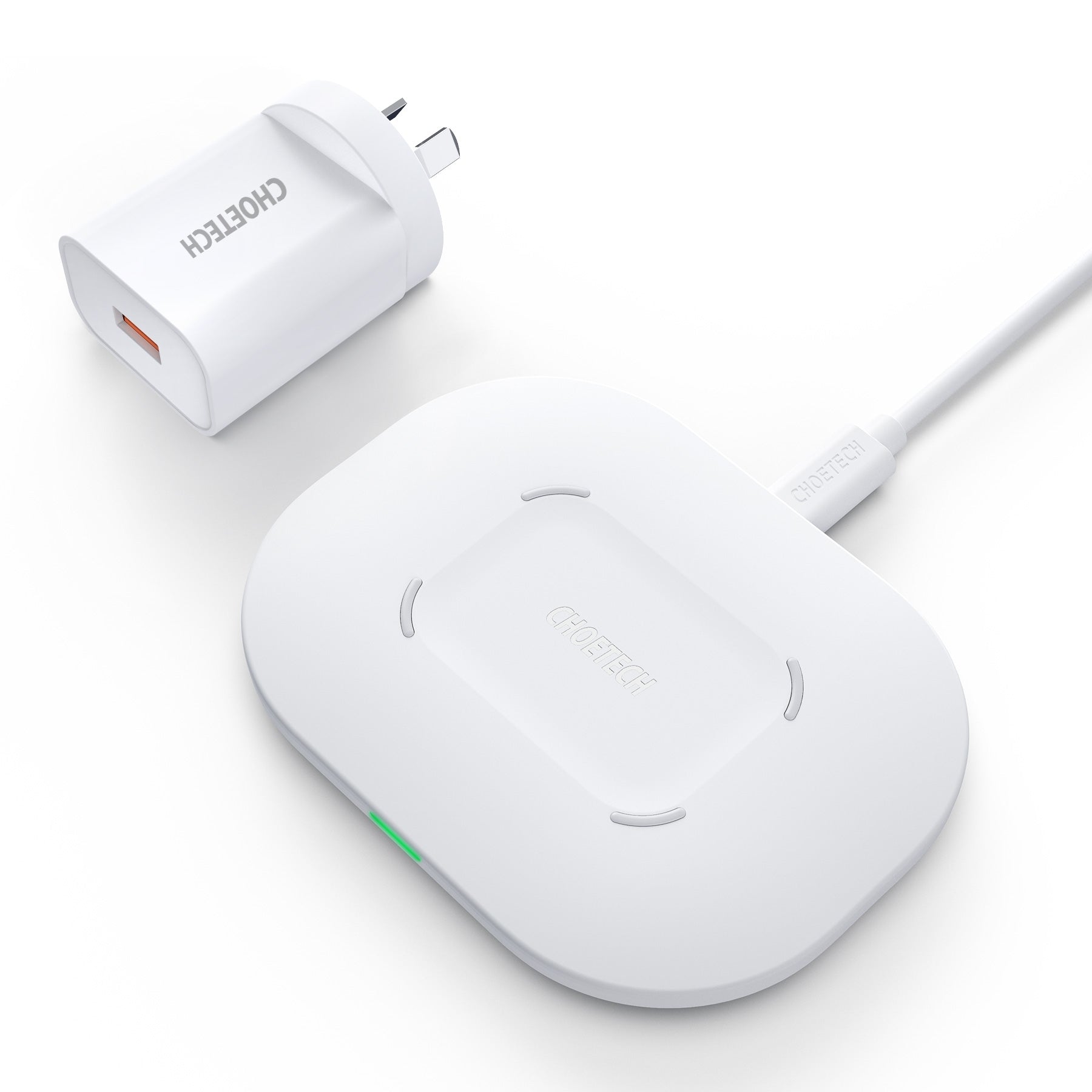 Phone Chargers: CHOETECH T550-F Airpods/Phone Wireless Fast Charging Pad
