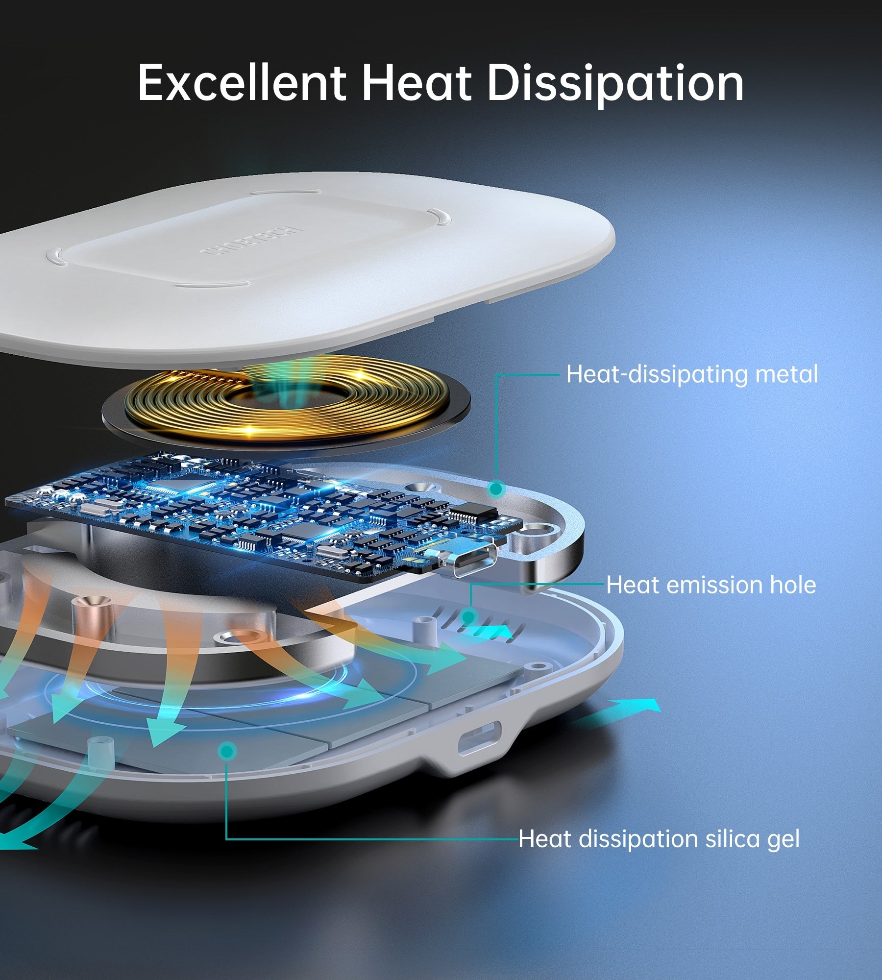 Phone Chargers: CHOETECH T550-F Airpods/Phone Wireless Fast Charging Pad