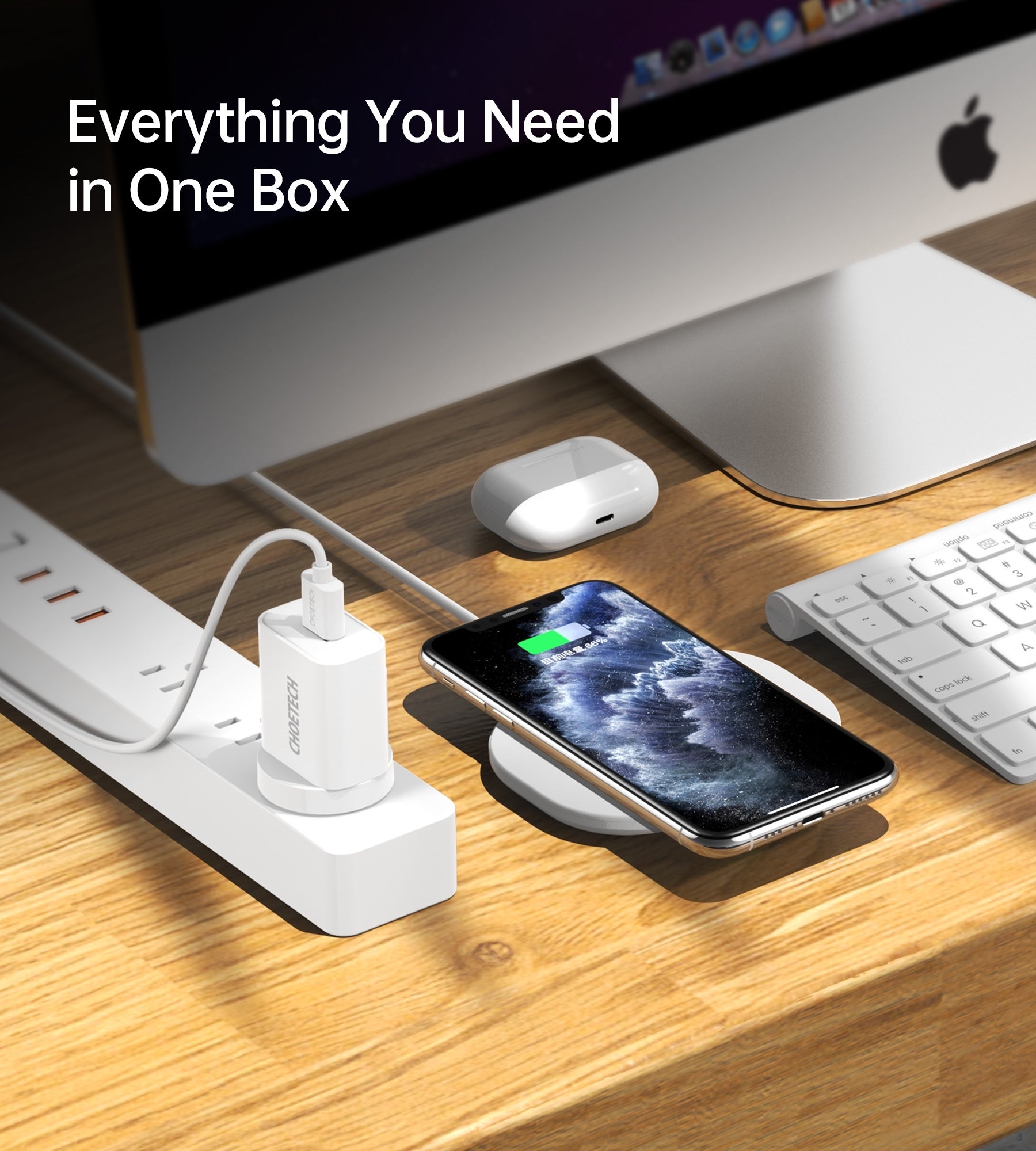 Phone Chargers: CHOETECH T550-F Airpods/Phone Wireless Fast Charging Pad