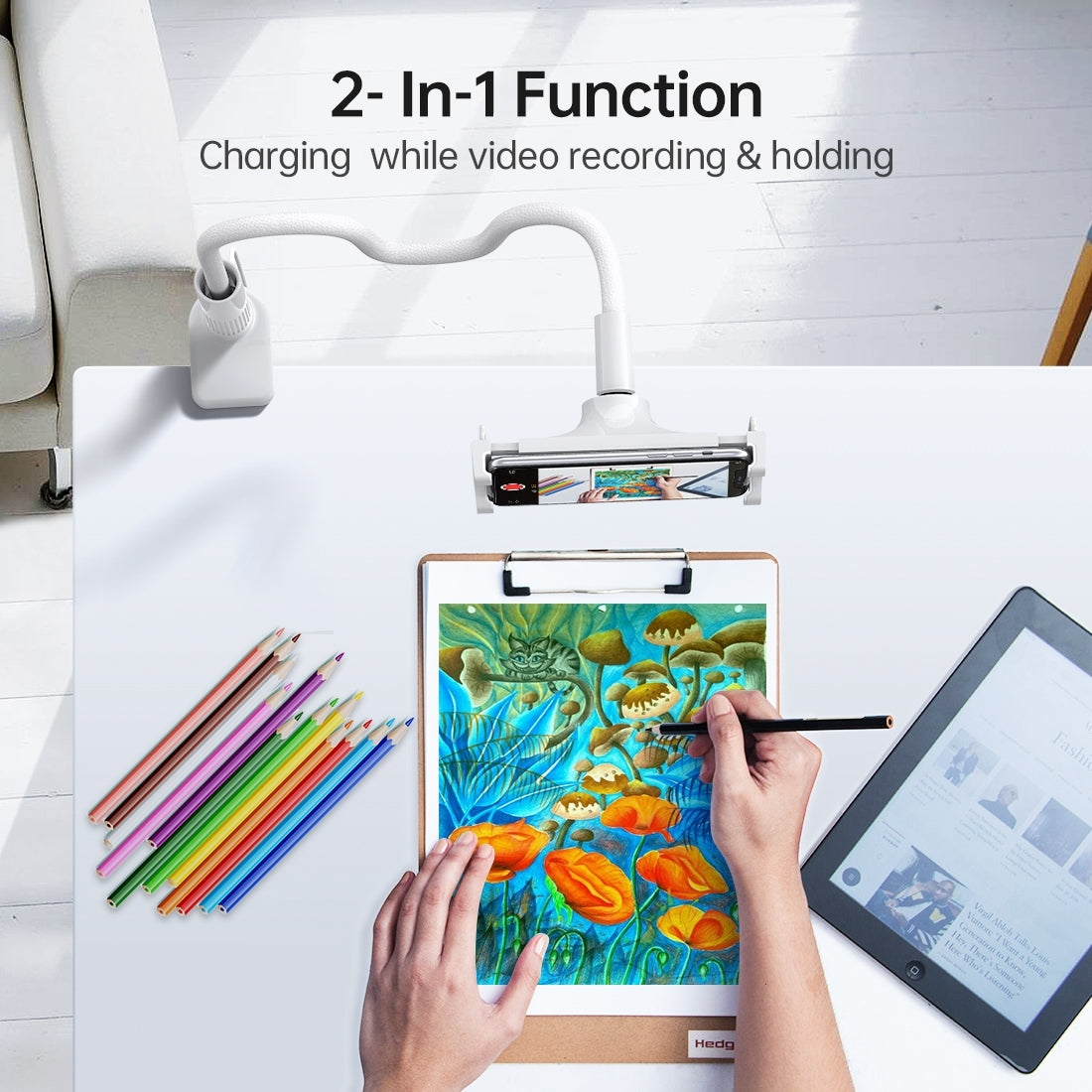 Phone Chargers: CHOETECH T584-F 2-in-1 15W Phone Mount with Fast Wireless Charger (for 4-7 inch)