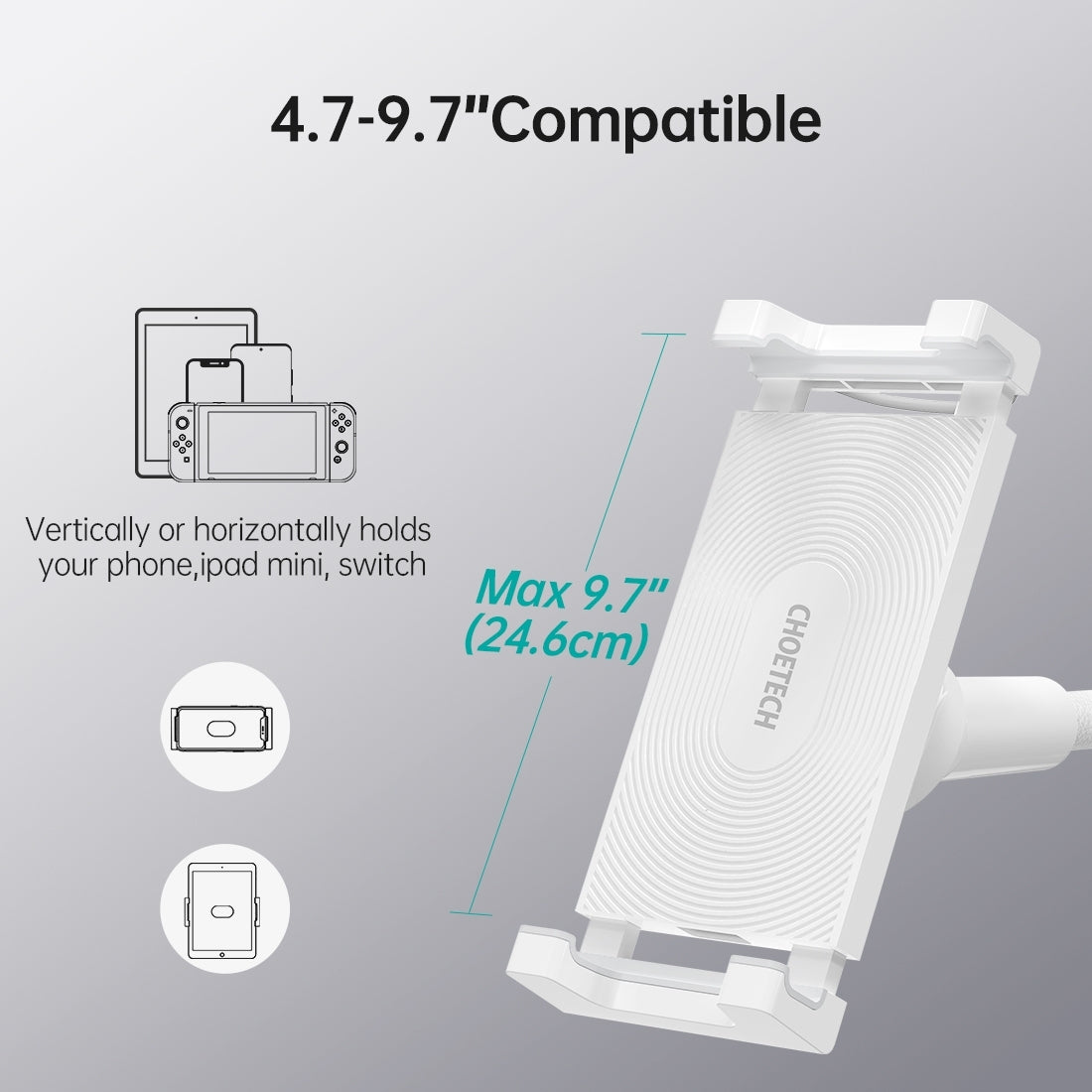 Phone Chargers: CHOETECH T584-F 2-in-1 15W Phone Mount with Fast Wireless Charger (for 4-7 inch)