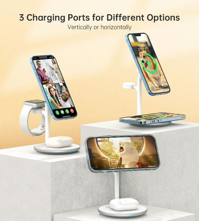 Phone Chargers: CHOETECH T585-F 3-in-1 Wireless Charging Station Dock