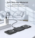 Phone Chargers: CHOETECH T588-F-BK 3-in-1 Foldable Fast Wireless Charger for Phone/Watch/Earphone