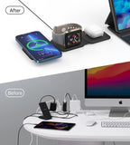 Phone Chargers: CHOETECH T588-F-BK 3-in-1 Foldable Fast Wireless Charger for Phone/Watch/Earphone