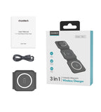 Phone Chargers: CHOETECH T588-F-BK 3-in-1 Foldable Fast Wireless Charger for Phone/Watch/Earphone