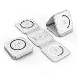 Phone Chargers: CHOETECH T588-F-WH 3-in-1 Foldable Fast Wireless Charger for Phone/Watch/Earphone