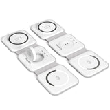 Phone Chargers: CHOETECH T588-F-WH 3-in-1 Foldable Fast Wireless Charger for Phone/Watch/Earphone