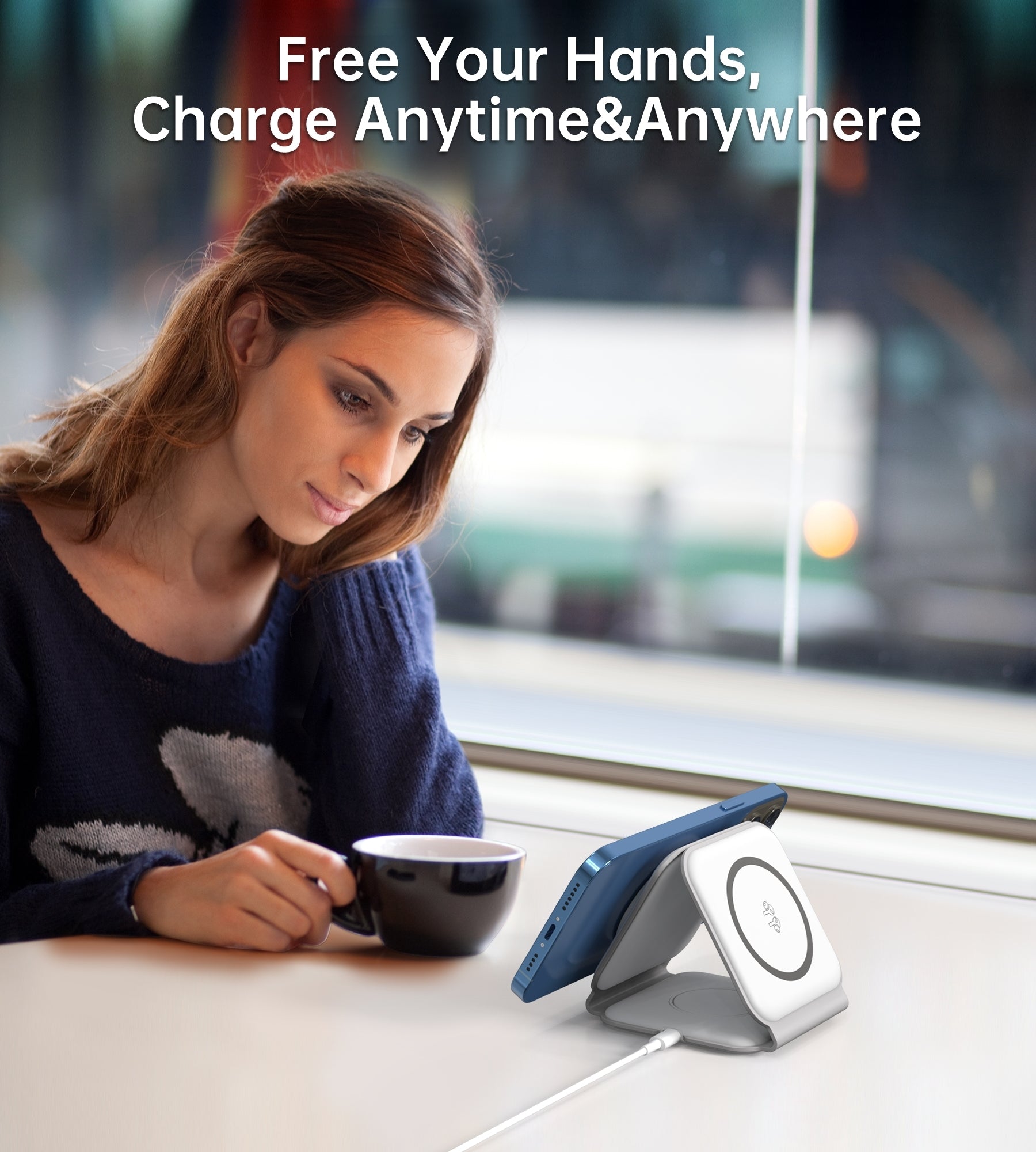 Phone Chargers: CHOETECH T588-F-WH 3-in-1 Foldable Fast Wireless Charger for Phone/Watch/Earphone