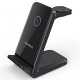 Phone Chargers: CHOETECH T608-F-BK 15W 4-in-1 Wireless Charger Stand for iWatch and Samsung Watch (Black)