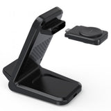 Phone Chargers: CHOETECH T608-F-BK 15W 4-in-1 Wireless Charger Stand for iWatch and Samsung Watch (Black)