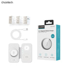 Phone Chargers: CHOETECH T616-F-WH 3in1 Magnetic Foldable Wireless Charger White