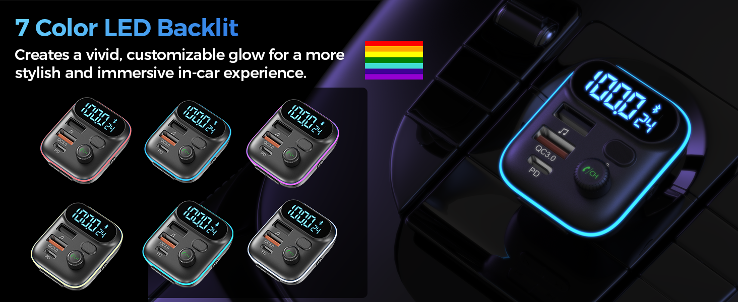 Car Mounts: Choetech TC0050 PD36W Bluetooth FM Car Transmitter Charger