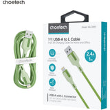 Phone Chargers: CHOETECH XAL-0003G USB-A To 8-pin iPhone 1M Charging Cable Green