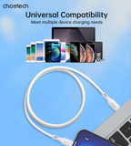 Phone Chargers: CHOETECH XCL-0002 Silicone USB-C to L Cable 1m White