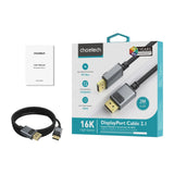 Phone Chargers: CHOETECH XDD02-3M 16K 60Hz / 8K 240Hz Resolution DP2.1 to DP cable 3M