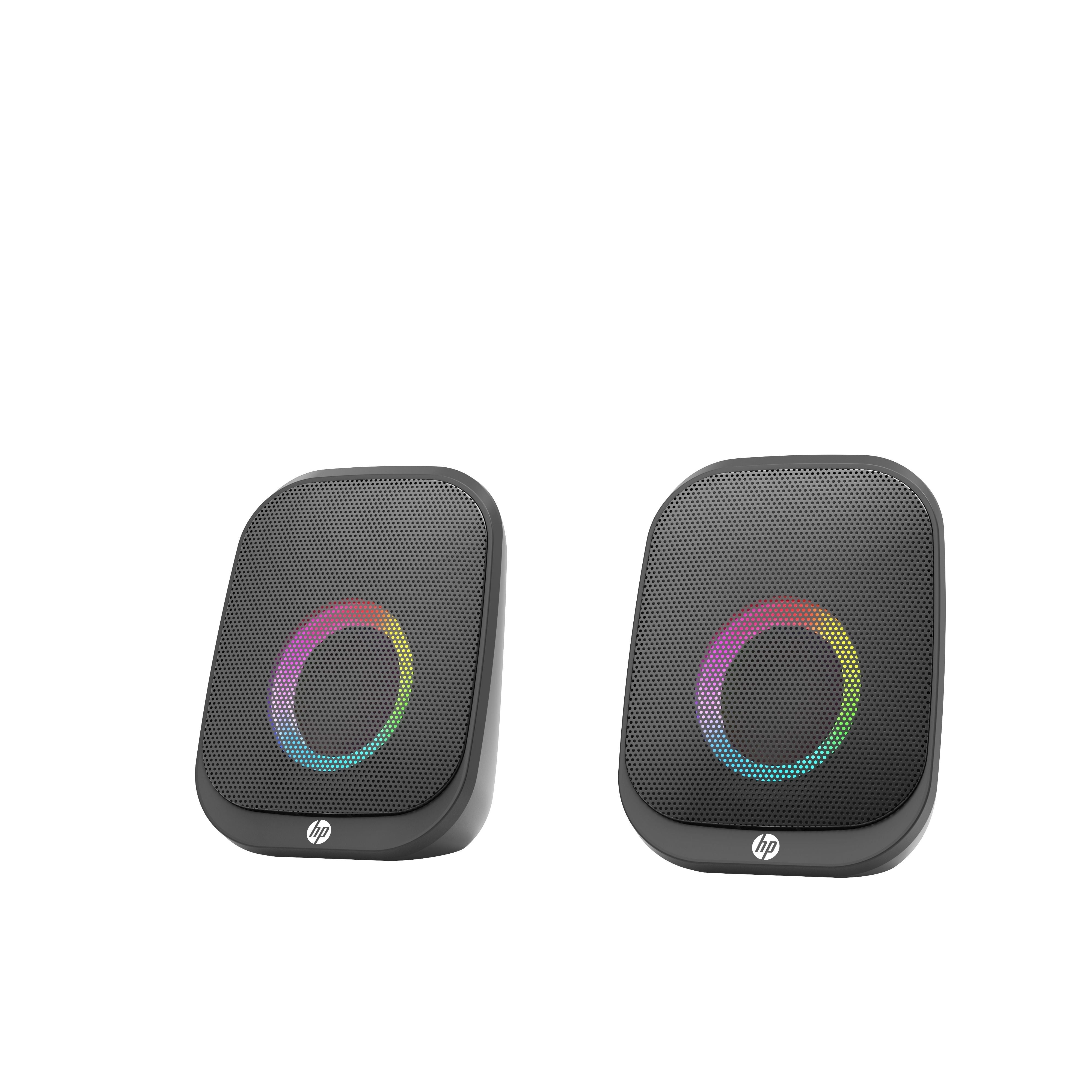 HP DHS-2113 Wired Bluetooth Speaker Portable USB AUX LED Stereo Sound Black
