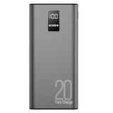 Power Banks & Chargers: KIVEE PT23 20000mAh Power Bank with Digital Display Black