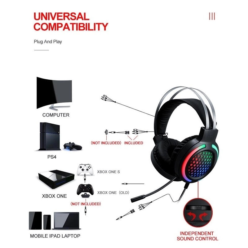 Musical Toys: T-Wolf TF400 4-pcs Rainbow Keyboard/Mouse/Headphone/Mouse Pad Kit Set