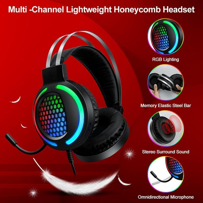 Musical Toys: T-Wolf TF400 4-pcs Rainbow Keyboard/Mouse/Headphone/Mouse Pad Kit Set