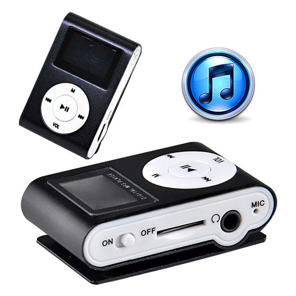 Audio Players & Recorders: Mini Clip 16G MP3 Music Player With USB Cable & Earphone Black