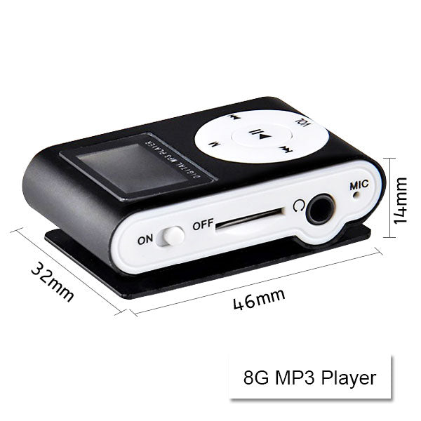 Audio Players & Recorders: Mini Clip 16G MP3 Music Player With USB Cable & Earphone Black
