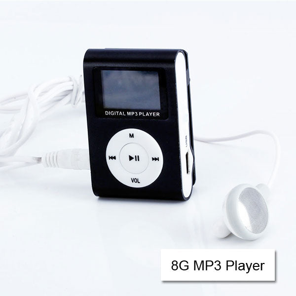 Audio Players & Recorders: Mini Clip 16G MP3 Music Player With USB Cable & Earphone Black