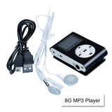 Audio Players & Recorders: Mini Clip 16G MP3 Music Player With USB Cable & Earphone Black