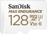 Memory Cards: Sandisk Max Endurance Microsdxc Card SQQVR 128G (60 000 HRS) UHS-I C10 U3 V30 100MB/S R 40MB/S W SD Adaptor SDSQQVR-128G-GN6IA