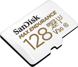 Memory Cards: Sandisk Max Endurance Microsdxc Card SQQVR 128G (60 000 HRS) UHS-I C10 U3 V30 100MB/S R 40MB/S W SD Adaptor SDSQQVR-128G-GN6IA
