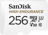 Memory Cards: SANDISK HIGH ENDURANCE MICROSDHC CARD SQQNR 256G UHS-I C10 U3 V30 100MB/S R 40MB/S W SD ADAPTOR SDSQQNR-256G-GN6IA